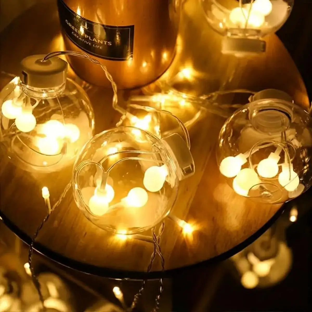 Luces de cadena de bolas de deseos LED, iluminación impermeable para exteriores,
