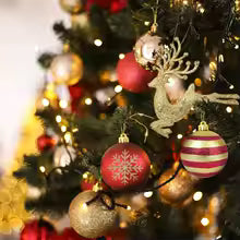 50 bolas navideñas electrochapadas colgantes para decoración del hogar, Año Nuevo y Navidad