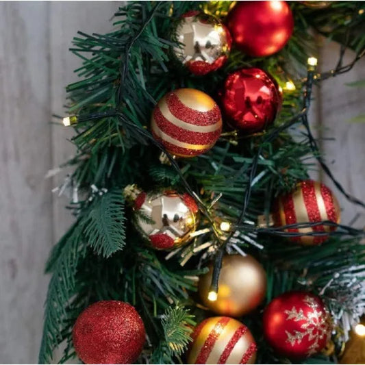 50 bolas navideñas electrochapadas colgantes para decoración del hogar, Año Nuevo y Navidad